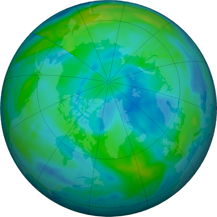 Arctic ozone map for 06 October 2016